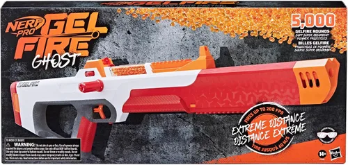 Miniatura 12 de Pistola Nerf Pro Gelfire Ghost de acción de proyectiles, cañón de impulso extraíble, 5000 rondas de gel, tolva integrada de 100 rondas, gafas