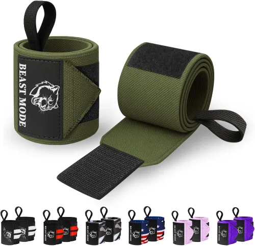 Miniatura 35 de TECEUM Weightlifting 18" & 12" Wrist Wraps with Thumb Loop – Heavy Duty Wrist Workout Braces for Men and Women – Ideal for Powerlifting, Strength