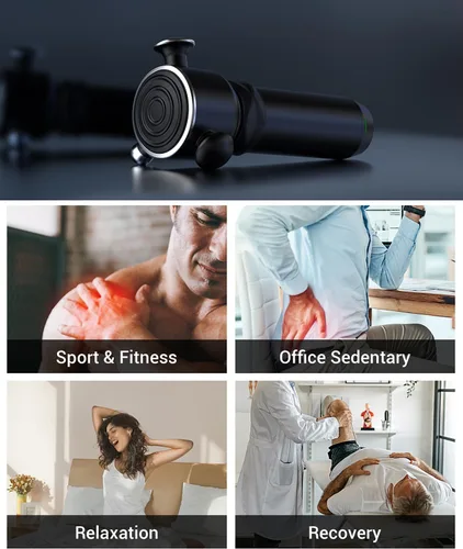 Miniatura 7 de HYAKO R1 Masajeador Muscular Vibratorio de Tejido Profundo - Masajeador de Espalda Terapéutico para Alivio de Todo el Cuerpo - Alivio del Dolor