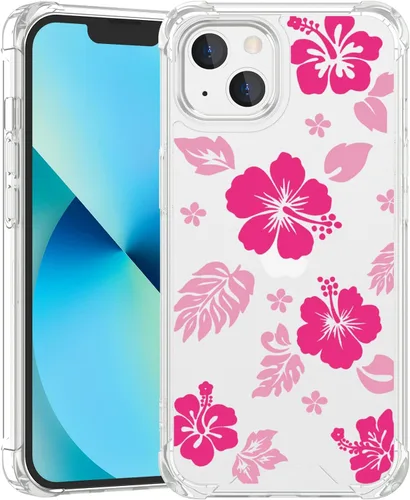 Miniatura 19 de Funda para iPhone 8 Plus y iPhone 7 Plus, linda funda Kawaii azul hibisco hawaiano floral estética floral para niñas preppy mujeres