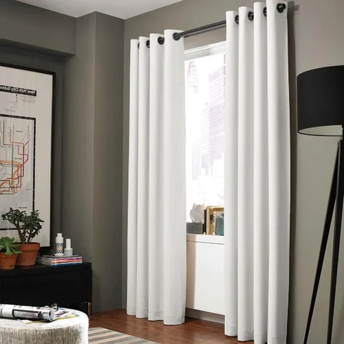 Miniatura 28 de Gorgeous Home - Panel de cortina de ventana de lino K92 de 1 pieza, liso, con ojales de bronce, 3 capas de forro de espuma, 100% térmica