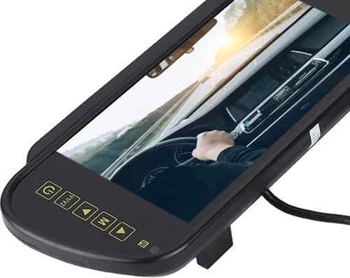 Miniatura 7 de 7 pulgadas espejo retrovisor auto atenuación monitor reemplazo cámara de visión trasera con soporte universal para coches y camiones