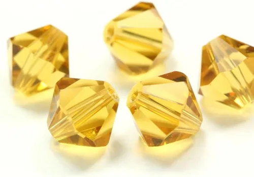 Miniatura 2 de Adabele - 200 cuentas de cristal bicono sueltas y facetadas pequeñas de 0.16 pulgadas, color ámbar, compatibles con cristales de Swarovski 5301/5328
