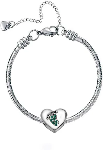 Miniatura 3 de KunBead Huellas de corazón con cuentas de cristal para niñas, cumpleaños y cumpleaños, Cristal