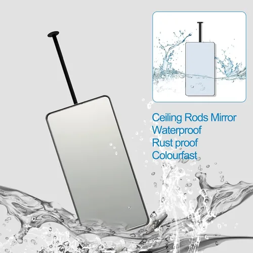 Miniatura 5 de Espejo rectangular cuadrado montado en el techo, moderno espejo de maquillaje para baño, transparente y práctico para dormitorio, sala de estar