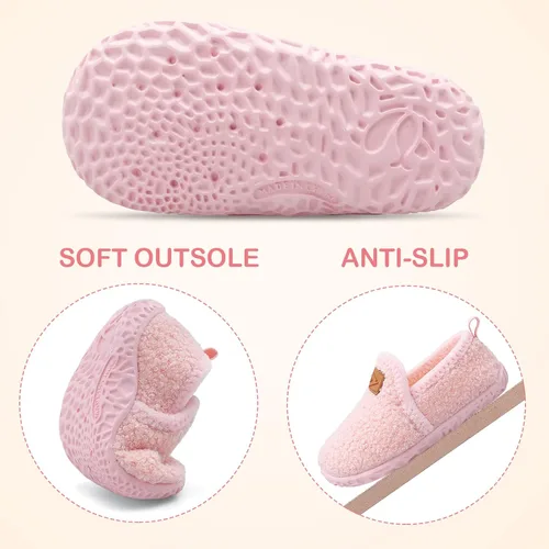 Miniatura 4 de Lefflow - Pantuflas para niños y niñas, zapatos de casa sin cordones para bebés, zapatos ligeros para caminar al aire libre