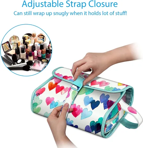 Miniatura 3 de Fintie Bolsa de viaje portátil para artículos de aseo personal, grande, resistente al agua, organizador de maquillaje, bolsa de almacenamiento