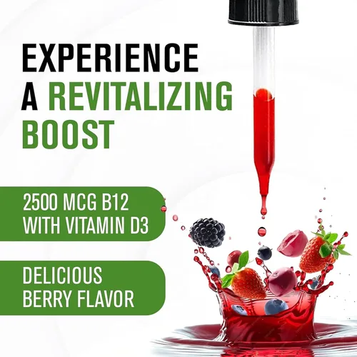 Miniatura 3 de NaturalSlim Vitaminas B12 líquidas con vitamina D - Metab-12 metilcobalamina 2500 mcg B12 gotas sublinguales para metabolismo, energía y apoyo
