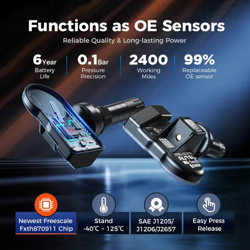 Miniatura 3 de Autel Sensores TPMS, sensores de presión de neumáticos 2 en 1 (315 MHz + 433 MHz), herramienta TPMS programable con sensor MX universal a presión