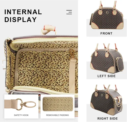 Miniatura 4 de Bolso de cuero de la PU del bolso del perro del bolso del perro del bolso del gato del bolso del bolso del bolso del animal doméstico del gato