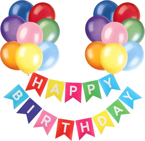 Miniatura 8 de Cartel de feliz cumpleaños, banderines, globos de fiesta azul bebé, confeti, globos de látex, pancartas de fiesta para niños y niñas, decoraciones