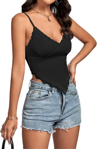 Miniatura 4 de LYANER Camiseta sin mangas con cuello en V y tirantes delgados para mujer