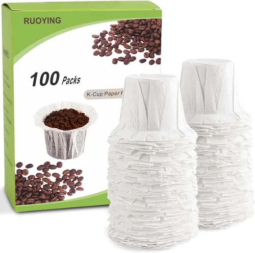 Miniatura 10 de Filtros de papel desechables sin blanquear para cafeteras Keurig 1.0 y 2.0 de una sola porción, ajuste universal para todas las cápsulas de filtro