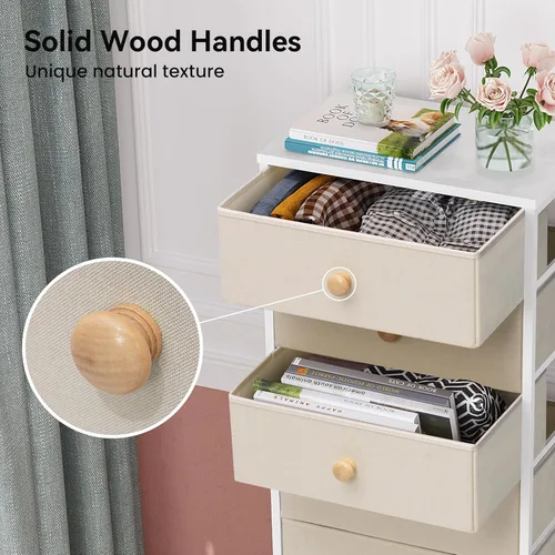 Miniatura 6 de Crestlive Products Cómoda Alta, Torre de Almacenamiento de Tela de 8 Cajones, Cajoneras - Unidad Organizadora Vertical para Dormitorio, Pasillo