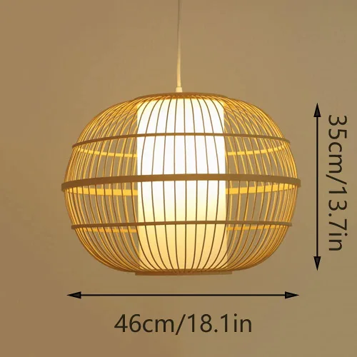 Miniatura 6 de Weaving Bamboo Pendant Light Medieval Lantern Lampshade Hollow Retro Chandeliers Ceiling Industrial Chandelier Lights Hanging Decorations Rustic