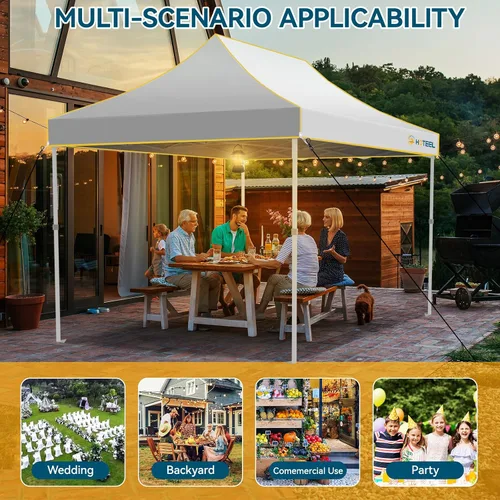 Miniatura 2 de Hoteel 10x15 Pop Up Canopy Tent Heavy Duty with 4 Sidewalls, Waterproof Party Tent, Easy Set-up Commercial Instant Tents with Roller Bag & Sandbags