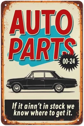 AOYEGO Letrero de lata de autopartes, para automóvil con letra If It Ain'T In Stock We Know Where to Get It de metal vintage para cafeterías, bares,