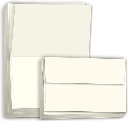 Miniatura 6 de Hamilco Tarjetas de notas en blanco de papel de cartulina crema – A6 plegadas, 4.5 x 6.25 pulgadas, tarjeta imprimible para invitaciones