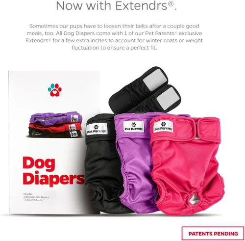 Miniatura 2 de Pet Parents - Pañales lavables para perros (3 unidades), pañales duraderos y de alta calidad, para hembras (grande, Princess)