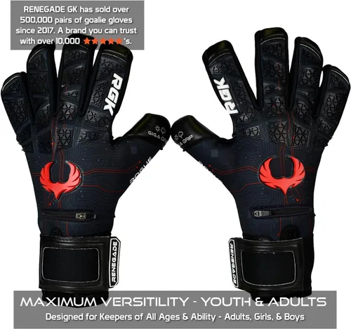 Miniatura 2 de Renegade GK Limited Edition Rogue - Guantes de portero de fútbol con microprotección (tallas 6-11, nivel 4+) Pro-Tek Fingersaves y agarre Giga