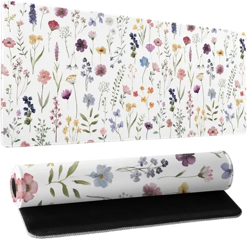 Miniatura 20 de Alfombrilla de mouse XXL para juegos grande, color rosa Sakura Death Life, alfombrilla de escritorio extendida, base de goma antideslizante de 35.4