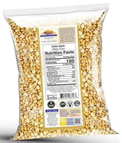Miniatura 2 de Rani Daliya Split (Garbanzos partidos asados Dalia) 7oz (200g) ~ Todo natural Vegano Origen indio