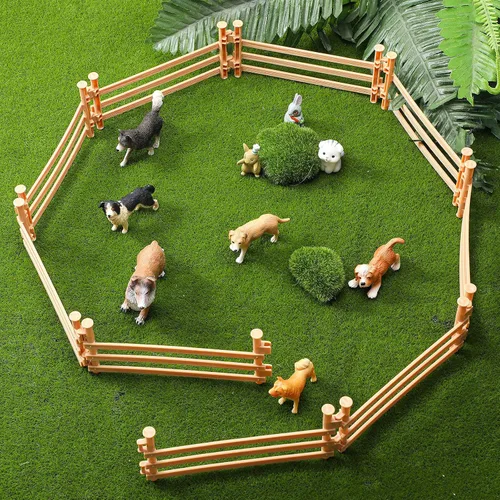 Miniatura 6 de Sumind 40 piezas de accesorios de esgrima de corral de caballo, juego de plástico para valla de granja, juguete de valla de granja para granero