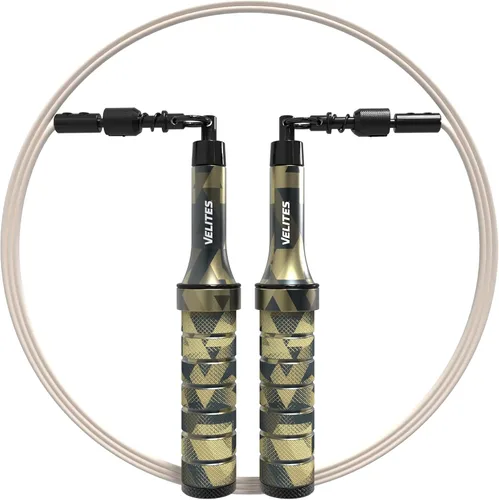 Velites - Cuerda de saltar Earth 2.0 - Cuerda oficial de juegos CrossFit - Cuerda de velocidad profesional de aluminio para doble bajo, fitness y