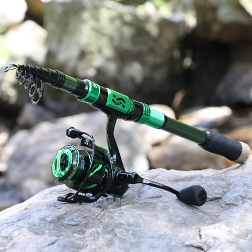 Miniatura 9 de Sougayilang - Combos de carretes y cañas de pescar, fibra de carbono 24 toneladas, carretes y cañas telescópica portátiles para viajes, pesca