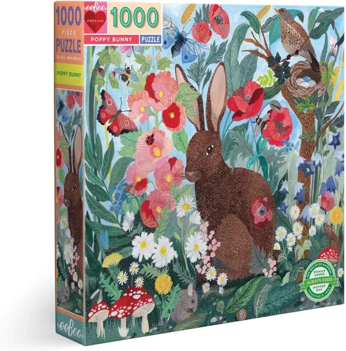 Miniatura 19 de eeBoo Rompecabezas de 1000 piezas con diseño de gato de naturalista para adultos, cuadrado de 23 x 23 pulgadas, fabricado con tablero reciclado
