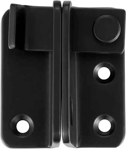 Miniatura 6 de INIRET 2 paquetes de pestillos abatibles, 60 mm x 54 mm, candado de puerta de granja de acero inoxidable negro engrosado y resistente, pestillo