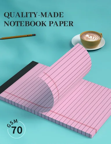 Miniatura 4 de Blocs de Notas de Color 5x8, Paquete de 48 Blocs Legales Pequeños Rosa 5x8, Blocs de Notas Legales Pequeños con Rayas Universitarias Fácil