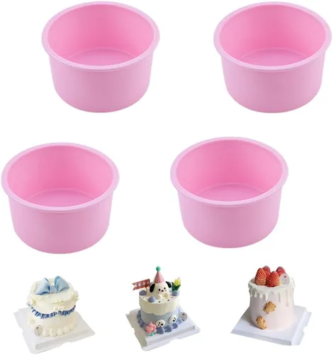 Miniatura 7 de SKYPRO Juegos de moldes de silicona para hornear, moldes redondos de silicona antiadherentes para pasteles en capas, pasteles de queso y pasteles