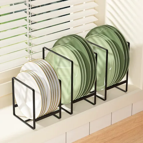 Miniatura 5 de 2 Organizadores Portaplatos Grandes 2 Organizadores Portaplatos Pequeños Verticales para Gabinete Estantes para Secar Platos Organizadores de Platos