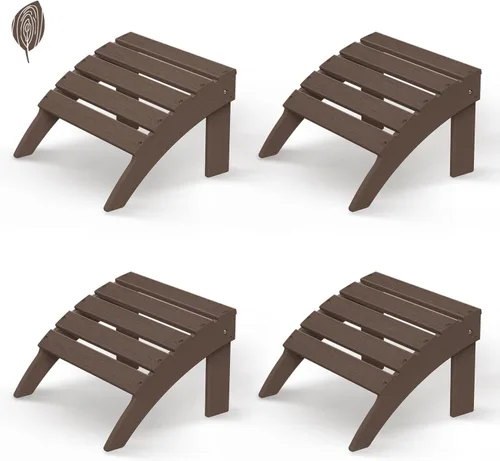 Miniatura 14 de GREENVINES Adirondack-Ottoman Plástico HDPE Reposapiés para exteriores Todo tipo de clima Reposapiés Taburete para pies Negro para Agua