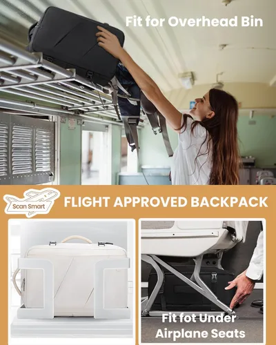 Miniatura 6 de LOVEVOOK Mochila de transporte de viaje, bolsa de viaje grande de 40 L para hombres y mujeres, aprobada para vuelos con 3 cubos de embalaje, maleta