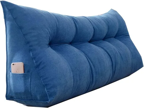 Miniatura 17 de Almohada de cuña para pared de cama, cabecera de almohada de respaldo de cama, almohada de lectura triangular grande, con funda extraíble