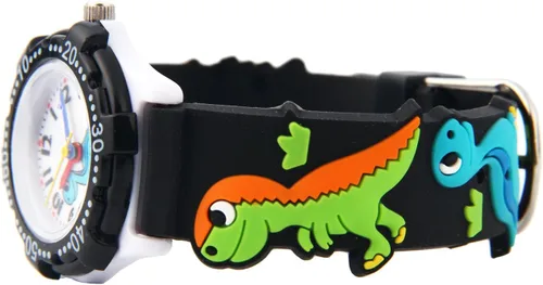 Miniatura 3 de Jewtme Lindos relojes para niños pequeños de 3 a 8 años analógicos para profesores de tiempo 3D, correa de silicona de dibujos animados para niñas