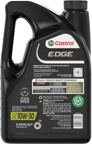 Miniatura 3 de Castrol EDGE 10W-30 Aceite de motor sintético completo avanzado, 5 cuartos de galón