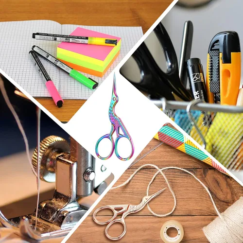 Miniatura 7 de Tijeras de bordado, tijeras de cigüeña, tijeras de grúa, de acero inoxidable, pequeñas tijeras de manualidades, herramientas de bricolaje, tijeras
