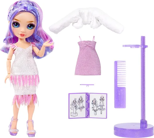Miniatura 2 de Rainbow High Fantastic Fashion Violet Willow - Muñeca de moda púrpura de 11 pulgadas y juego con 2 trajes completos de muñeca y accesorios de juego