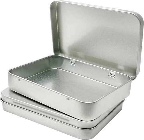 Hulless Juego de 6 contenedores de metal con bisagras, mini contenedor de almacenamiento pequeño portátil con tapa para almacenamiento en el hogar,