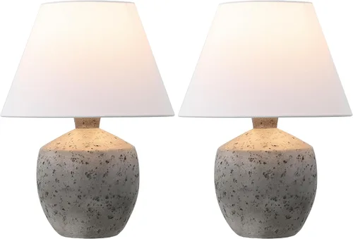 Miniatura 2 de JONATHAN Y JYL5606A-SET2 Myron 18" lámpara de mesa minimalista escandinava de efecto hormigón, resina/hierro LED para recámara, sala, oficina