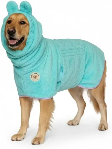 Miniatura 8 de DERPYCHAPPY Bata de Toalla Premium para Perros y Albornoz para Perros para Secar Perros Hecho en Corea Toalla de Baño de Microfibra Súper