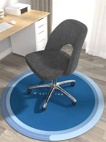 Tapete redondo para silla de oficina, tapete para silla de piso de madera dura, tapete para silla de juegos, tapete para silla de oficina para Azul