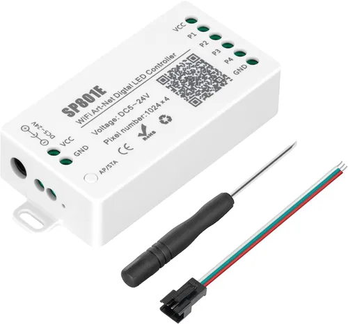 Miniatura 7 de SEZO WS2812B Controlador LED Bluetooth 600pixels/puerto SP611E Control de sincronización de música para WS2811 WS2812 SM16703 UCS1903 direccionable