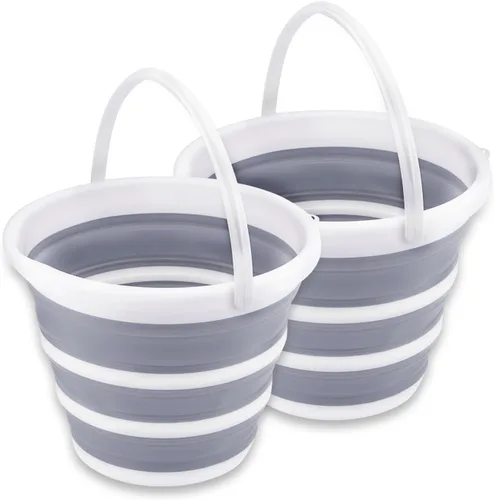 Miniatura 10 de Cubeta plegable de 10 L/2.6 galones, cubeta de limpieza para fregona, plegable, portátil, pequeños suministros de agua de plástico para exteriores