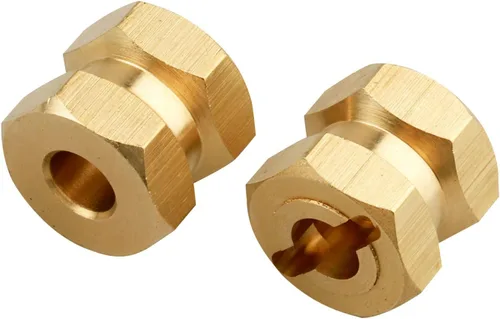 Miniatura 5 de Buje hexagonal RC de 0.472 in, ruedas de latón, concentradores hexagonales, adaptador de unidad hexagonal, espaciadores para 1/10 RC Crawler Axial