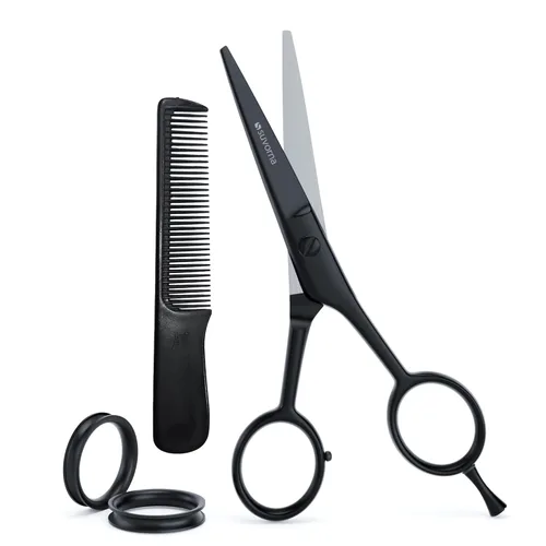 Miniatura 10 de Suvorna Tijeras de barba y bigote para hombres Tijeras pequeñas de 5 pulgadas para aseo, recortar, cortar y dar forma al vello facial Tijeras
