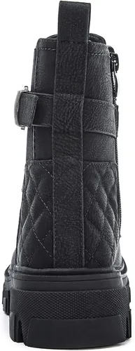 Miniatura 8 de GLOBALWIN Botas de combate para mujer, botas con cordones para mujer, botines para mujer, tacón bajo